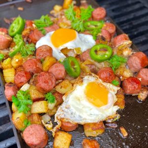 Grilled Kielbasa Hash