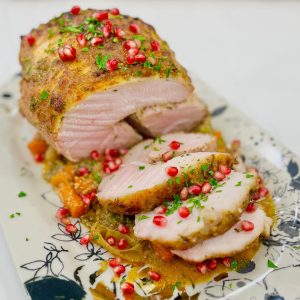 Honey Mustard Glazed Sous Vide Turkey Roast with Carrots & Leeks
